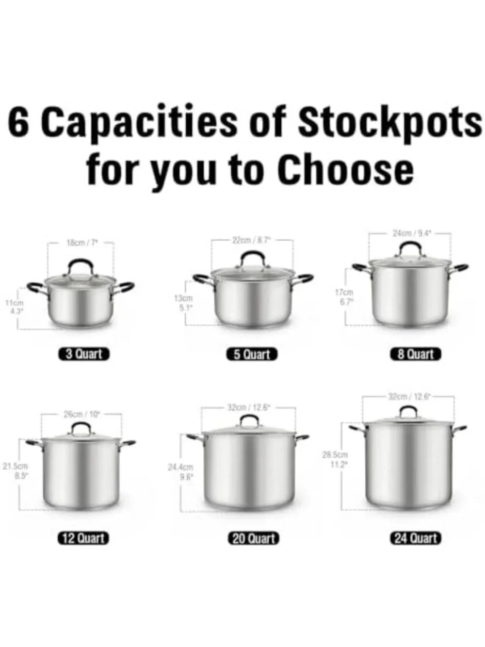 8 Quart Stainless Steel Stock Pot with Lid - Durable, Heavy-Duty Cooking